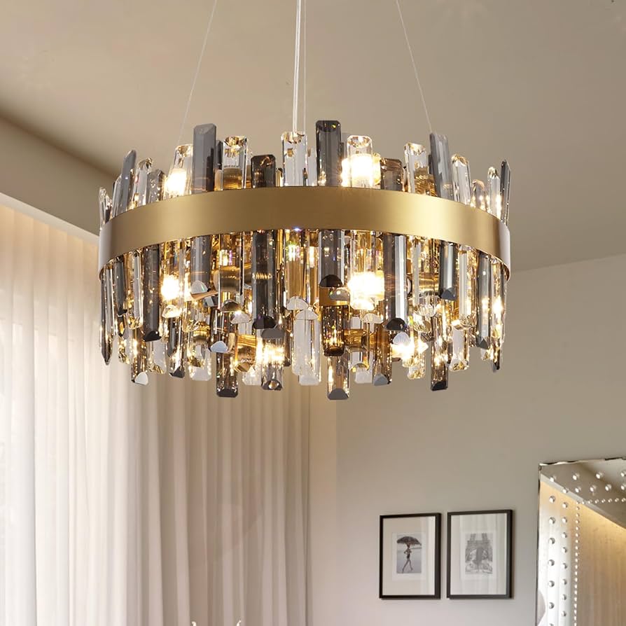 starlight✳︎ 18 inch Flush Mount Crystal Chandeliers Gold, Modern Elegant